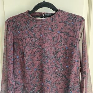 ASTR long sleeve floral shift dress